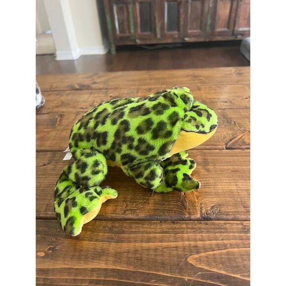 Ganz Webkinz 10” Plush Frog BullFrog Green Black Spots Stuffed Animal NO CODE - Picture 11 of 12
